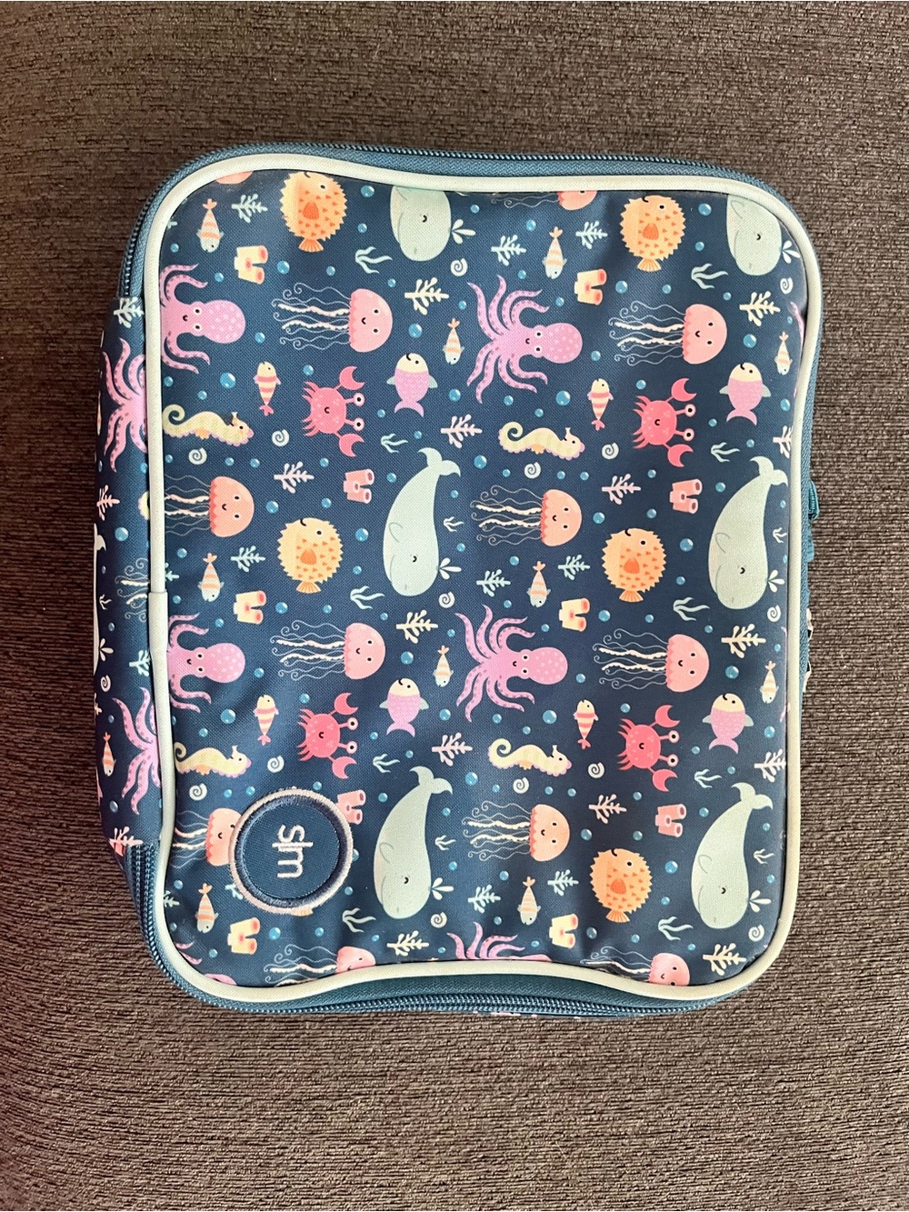 Navy Ocean Friends Zippered Lunch Box